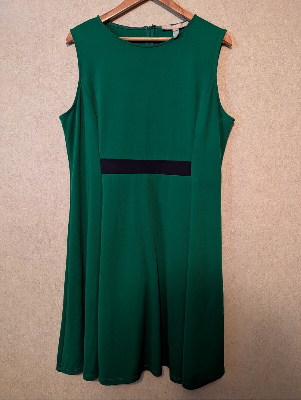 HUTCH Anthropologie green jersey sleeveless swing dress sz 0X